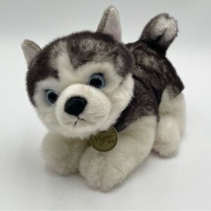Aurora Miyoni Tots Husky Puppy Dog Stuffed Animal Blue Eyes Realistic Plush